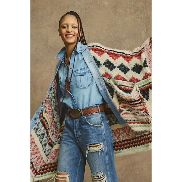 Free People Colorful Knit Poncho - Picture 3 of 6